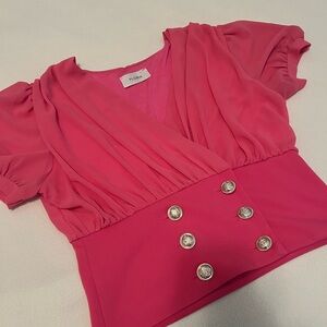 Pink blouse with buttons size small